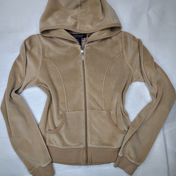 Rampage Jackets & Blazers - Y2K Rampage Zip Front Cotton Velour Track Jacket